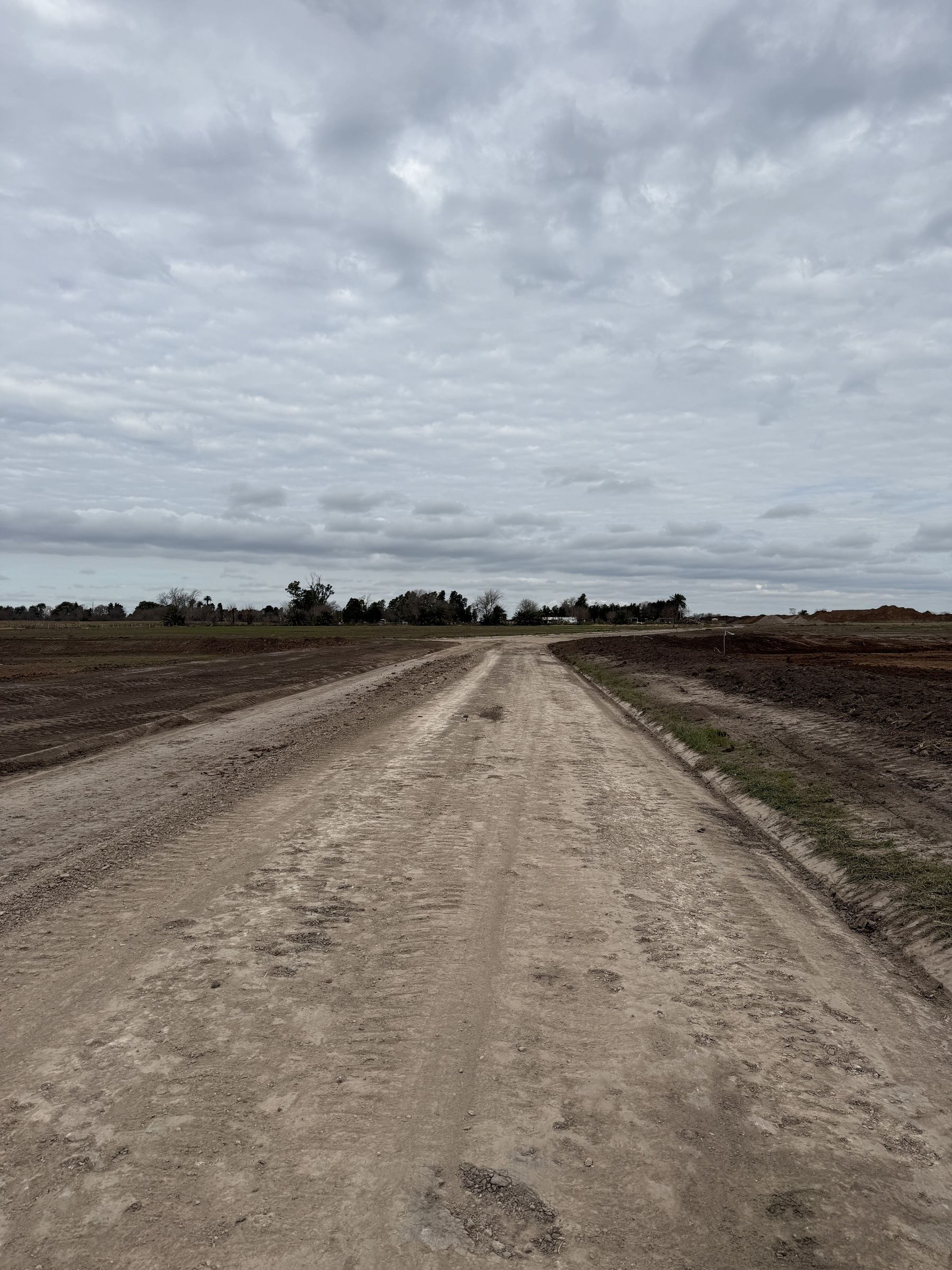 Calle en obra dentro de un nuevo loteo en desarrollo
